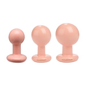 The Classic - Round Butt Plug - 3 Piece Set - Cream