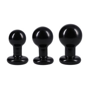 The Classic - Round Butt Plug - 3 Piece Set - Black