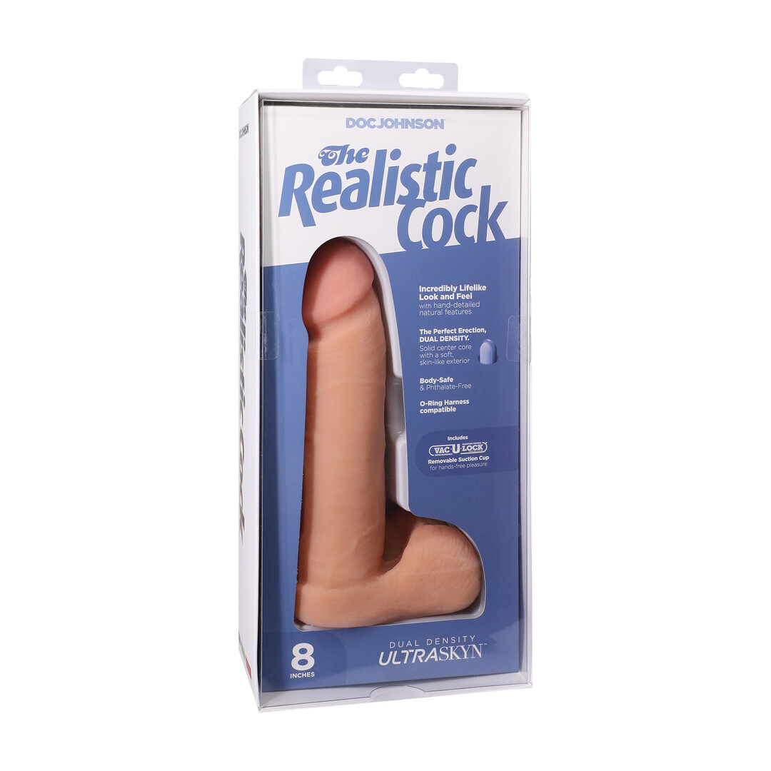 Realistic Cock with Balls - Removable Vac-U-Lock Suction Cup - ULTRASKYN - 8 / 21 cm - Vanilla - Image 2