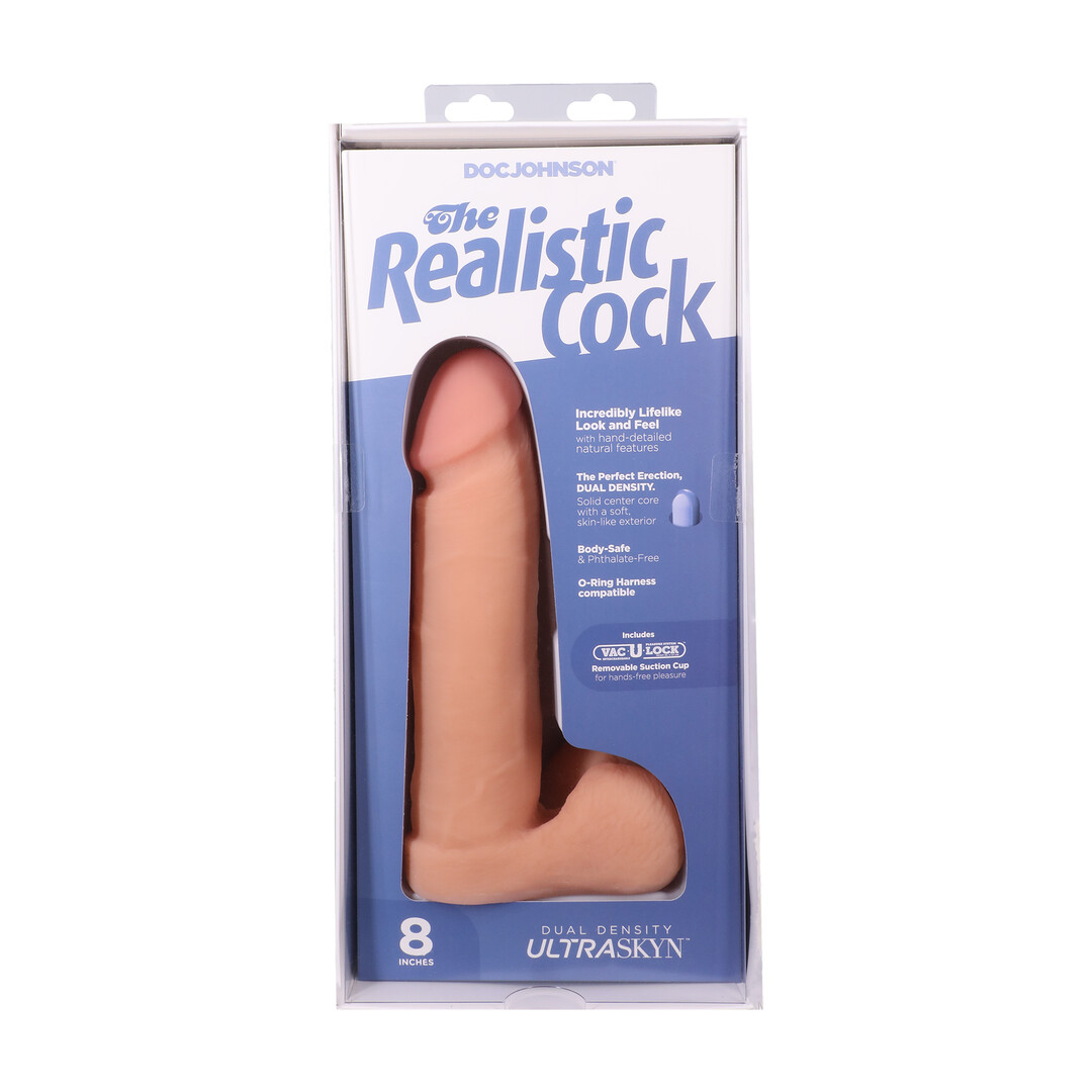 Realistic Cock with Balls - Removable Vac-U-Lock Suction Cup - ULTRASKYN - 8 / 21 cm - Vanilla - Image 3