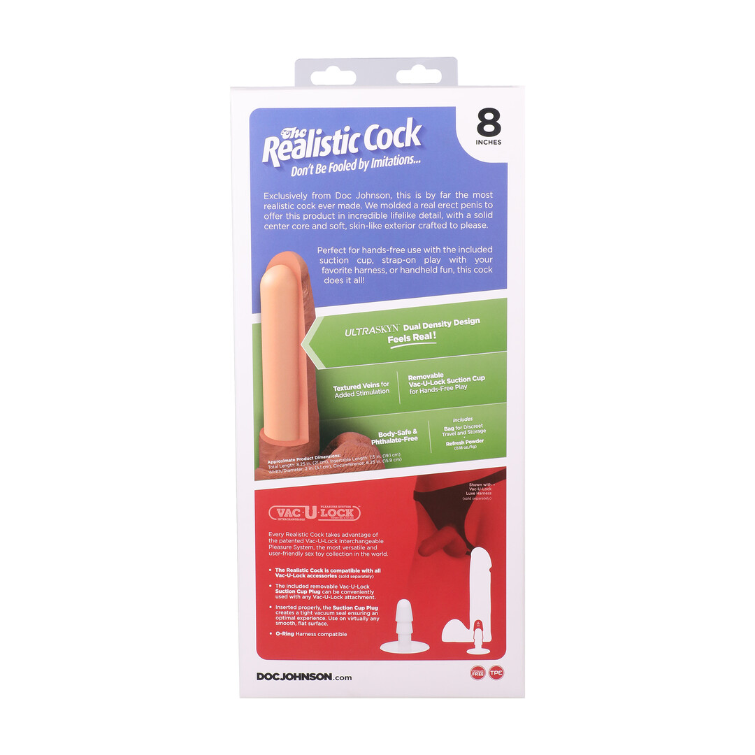 Realistic Cock with Balls - Removable Vac-U-Lock Suction Cup - ULTRASKYN - 8 / 21 cm - Vanilla - Image 4