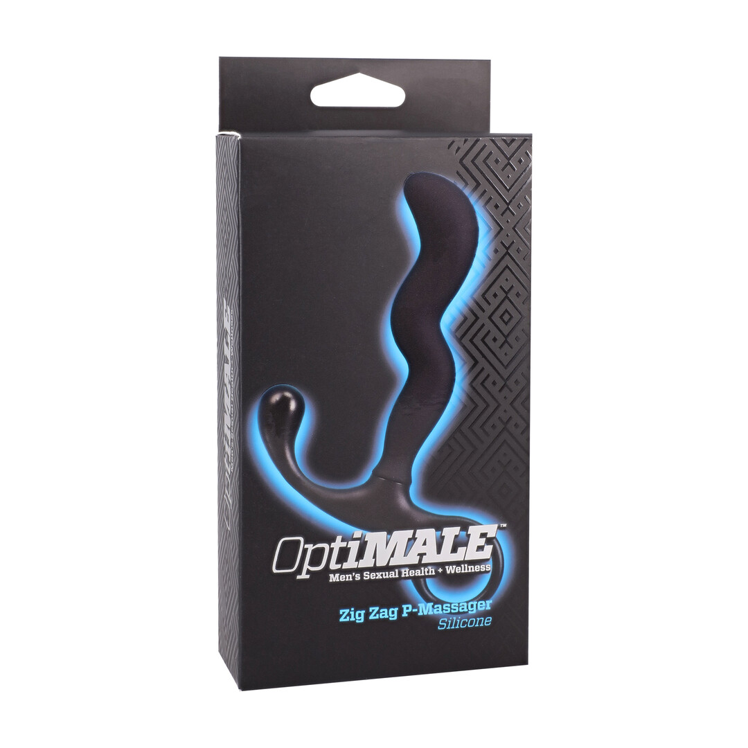 Zig Zag Silicone Prostate Massager - Black - Image 2