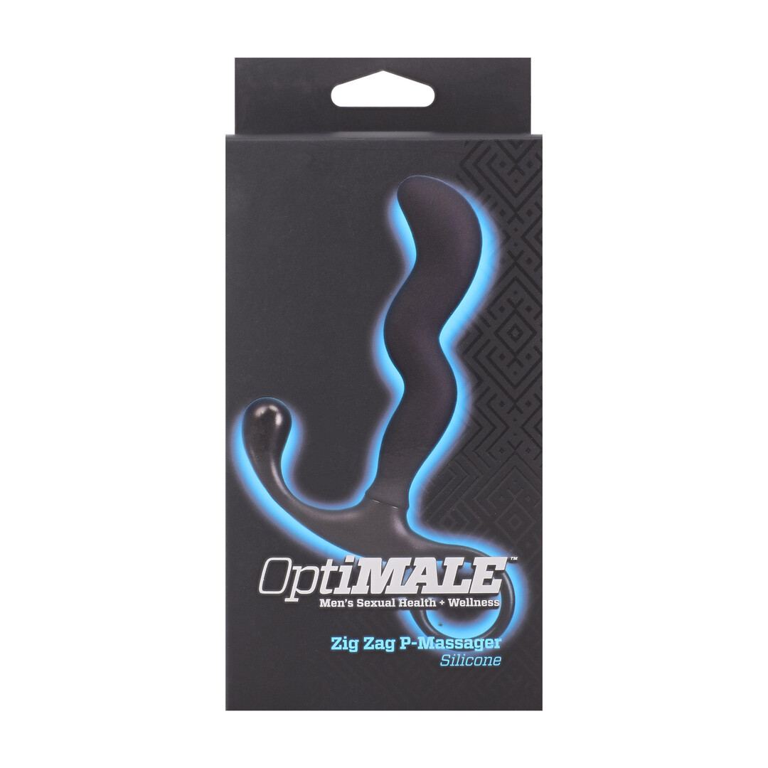 Zig Zag Silicone Prostate Massager - Black - Image 3