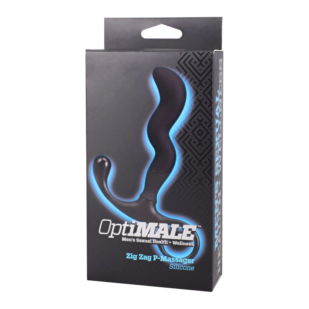 Zig Zag Silicone Prostate Massager - Black - Image 4