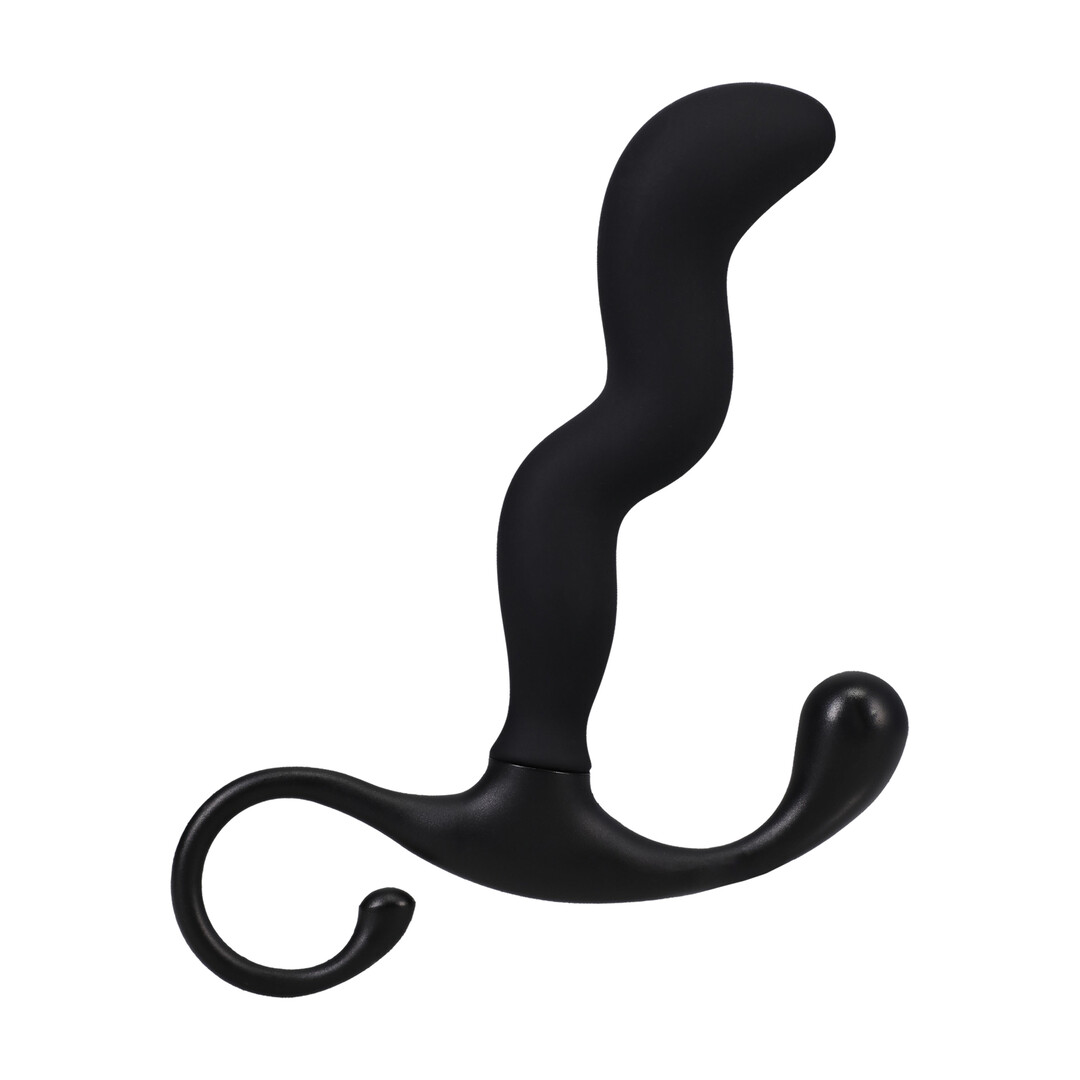 Zig Zag Silicone Prostate Massager - Black - Image 5