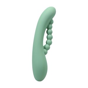 Into The C - Kakui Me - Warming Beaded Rabbit Vibrator - Kelp Green