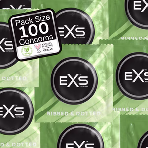 EXS Ribbed and Dotted - Condoms - 100 Pieces