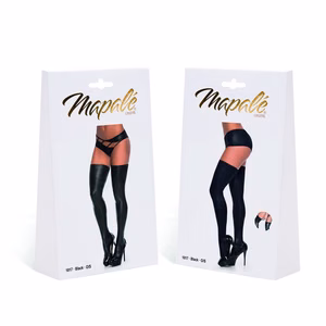 Thigh Highs - OS - Metallic Black - 2