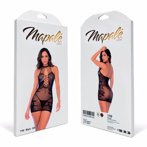 Rose Fishnet Chemise - One Size - Black - 2