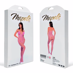 Feather Kiss Fishnet Bodysuit - One Size - Bubbelgum Pink - 2