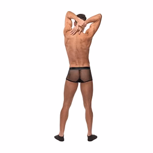 Mini Cock Ring Short with Red Cockring - M - Black - 2