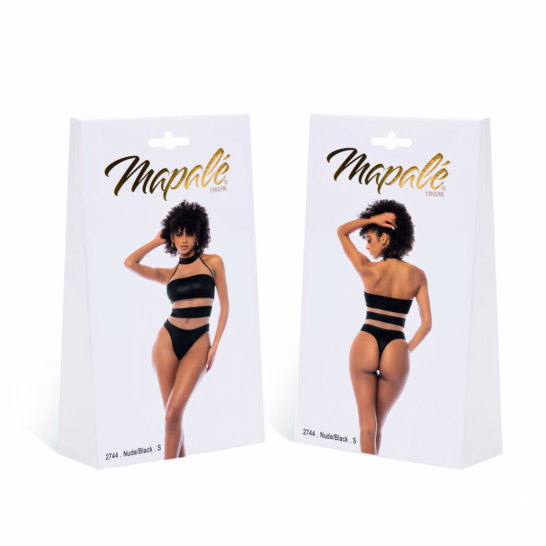 Halter Bodysuit – L – Nude/Black – 2 Halter Bodysuit - L - Nude/Black - 2