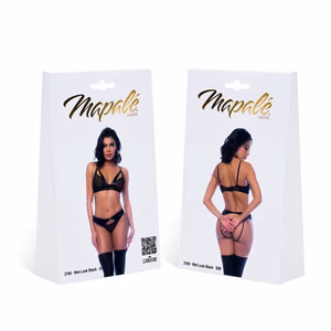 Rock Star - Two Piece Bralette Set - S/M - Wet Look Black - 2