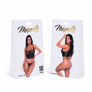 Lace-up Mesh Two Piece Set – S/M – Black – 2 Lace-up Mesh Two Piece Set - S/M - Black - 2