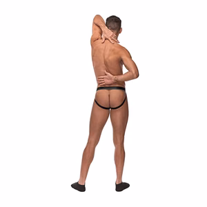 Cock Ring Jock with Black Cockring - L/XL - Burgundy - 2
