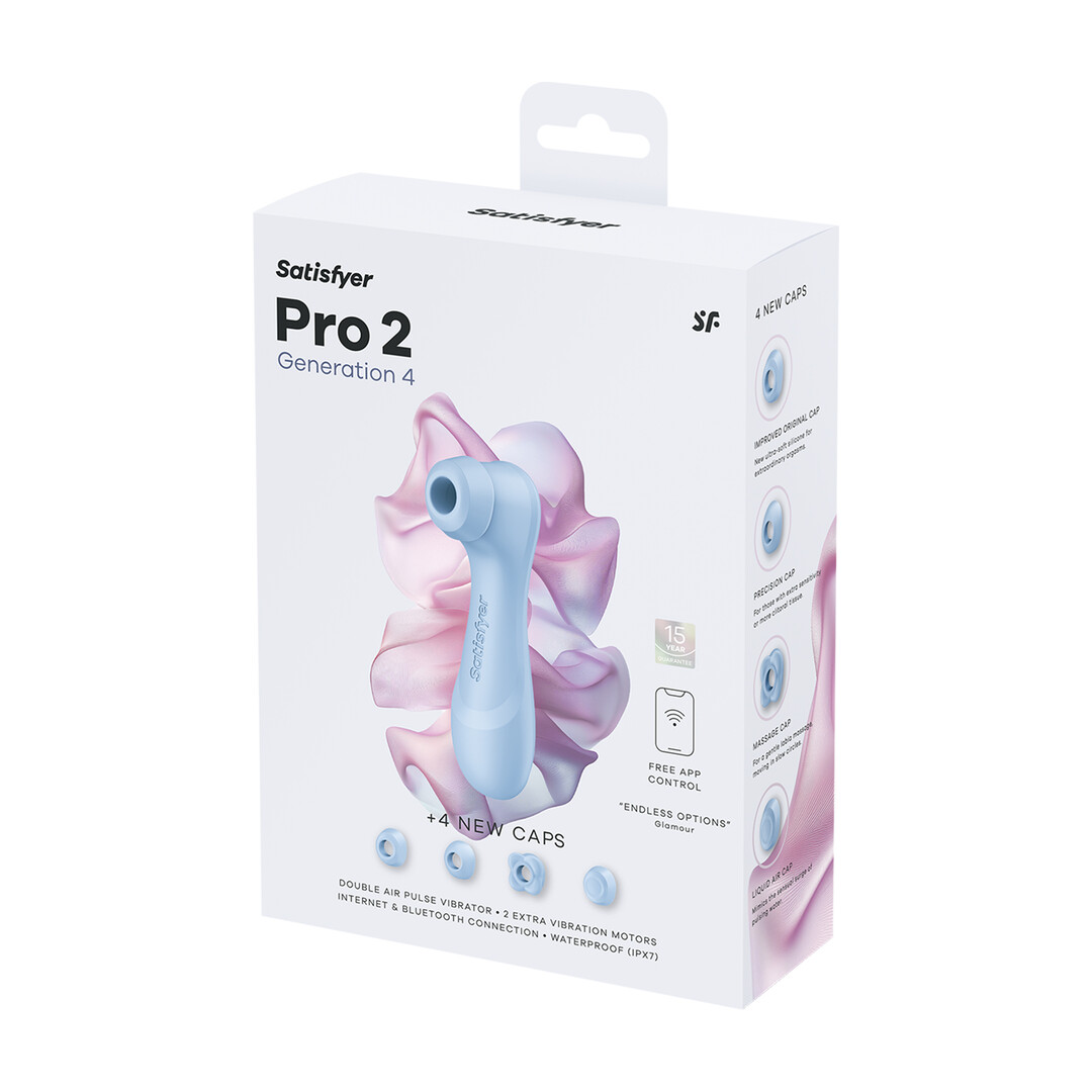 Pro 2 Generation 4 - Double Air Pulse Vibrator - Serene Blue - Image 2