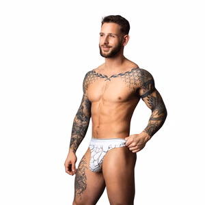 Thong - S/M - White Marble
