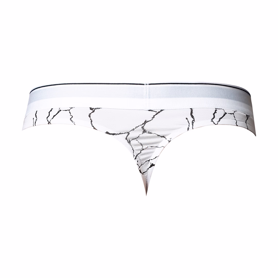 Thong - S/M - White Marble - 4