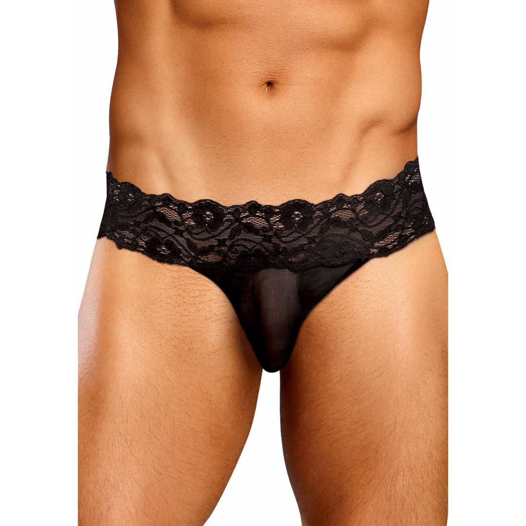 Micro Thong Pinch Back - L/XL - Black