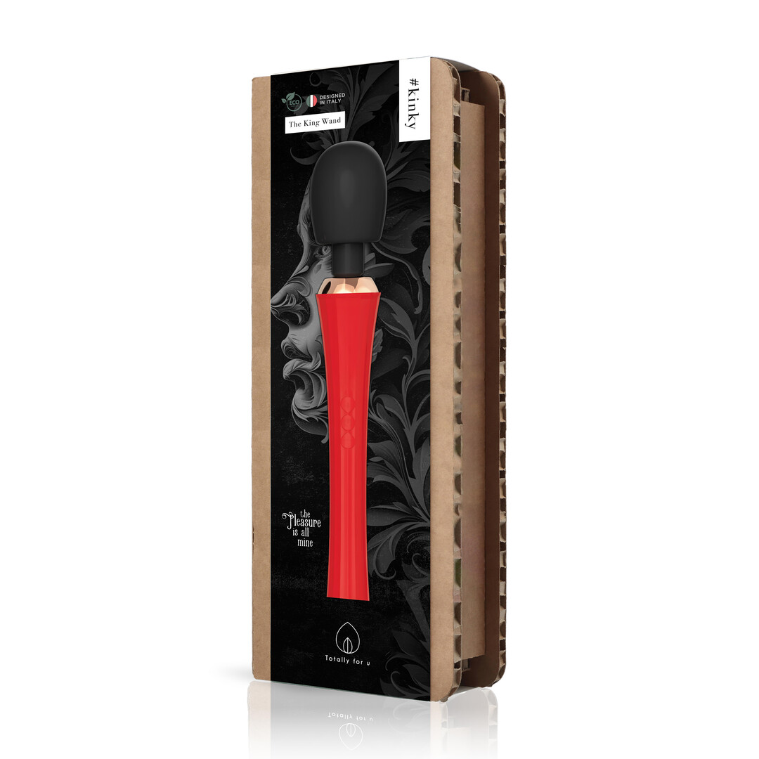 The King - Powerfull Wand Vibrator - Red/Black - Image 2