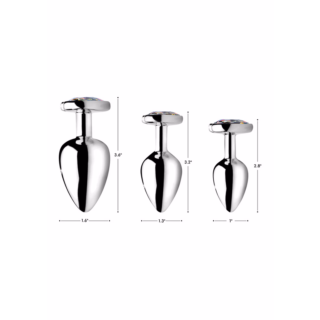 Rainbow Prism - Heart Butt Plug - Small - 4