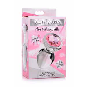 Pink Gem - Glass Anal Plug - Large - 2