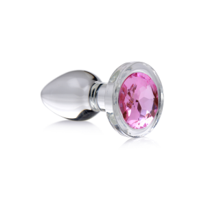 Pink Gem - Glass Anal Plug - Small