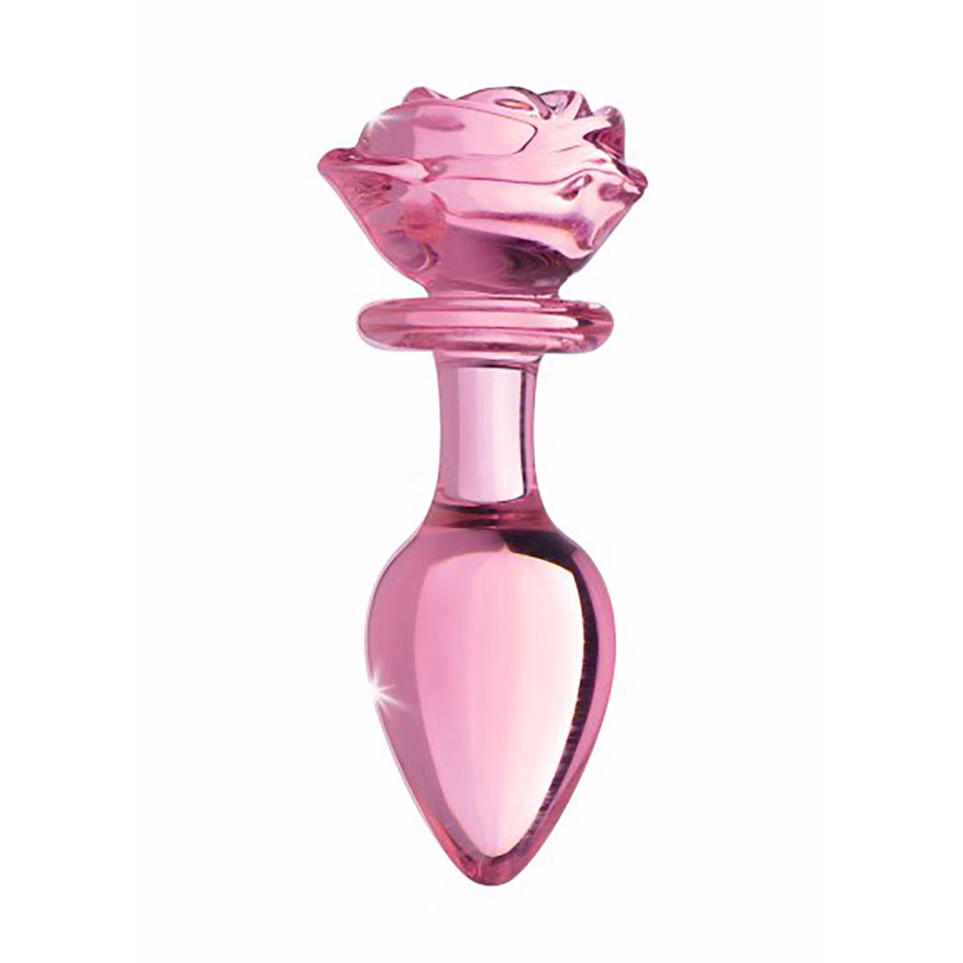 Pink Rose - Glass Butt Plug - Large - 3