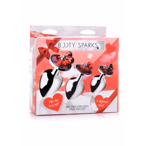 Red Gem - Butt Plug Set with Bells - 2