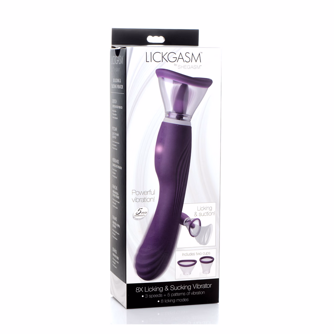 Lickgasm - 8x Licking and Sucking Vibrator - Purple - 2