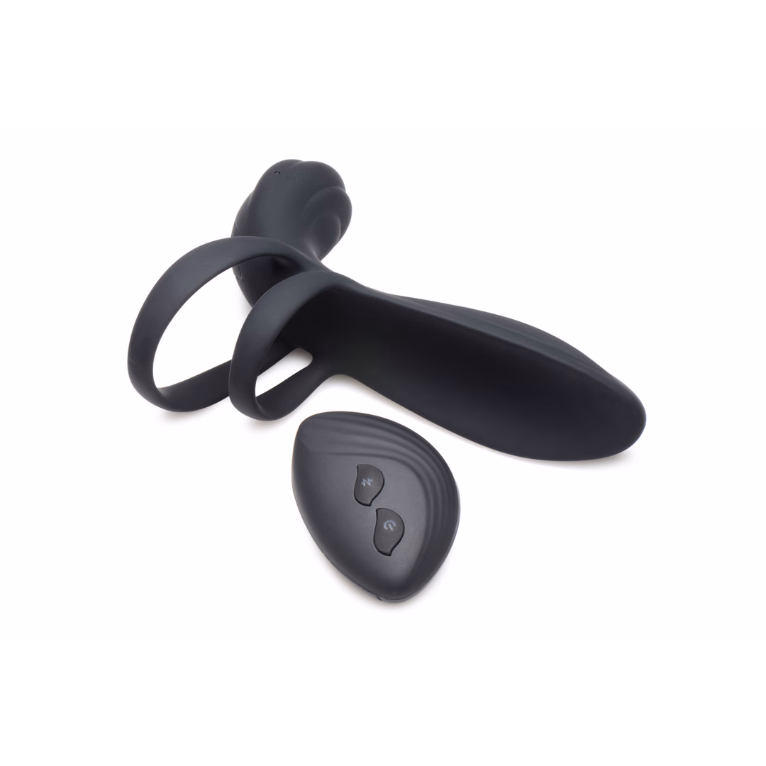Silicone Vibrating Penis Sleeve with Remote Control
