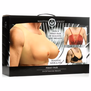 Perky Pair D-Cup Silicone Breasts - Flesh - 2