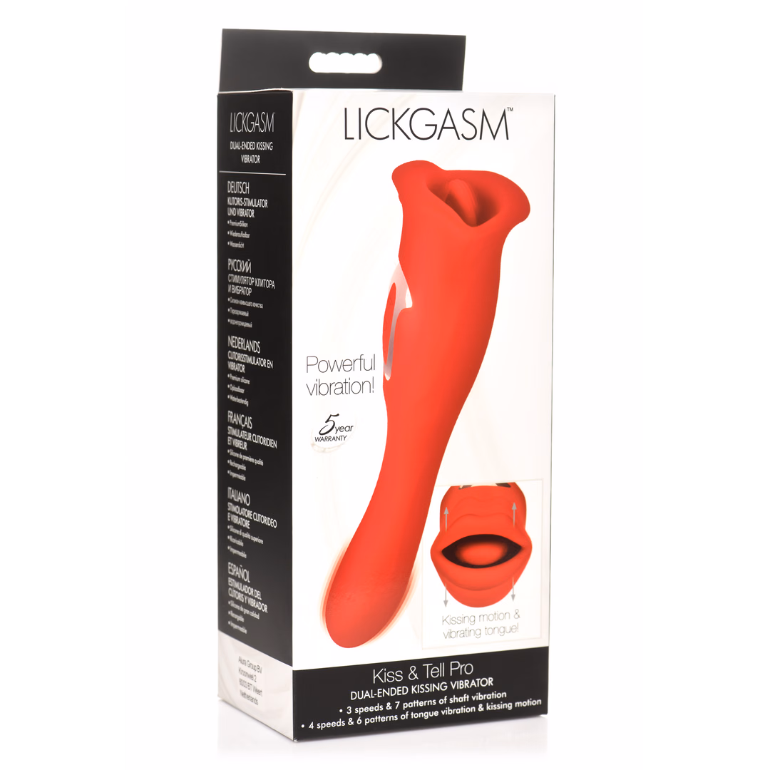 Kiss and Tell Pro - Dual-Ended Kissing Vibrator - Red - 2