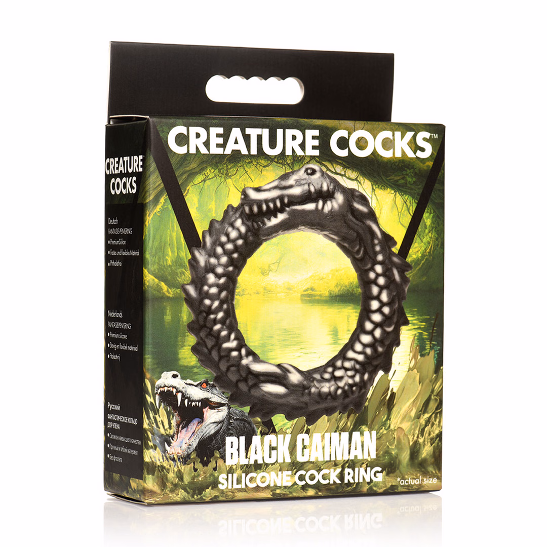 Black Caiman - Silicone Cock Ring - Black - 2