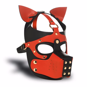 Hound Hood with Muzzle - Black/Red