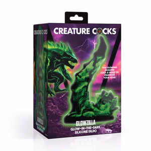 Glowzilla - Glow-in-the-Dark Silicone Dildo - Green/Black - 2