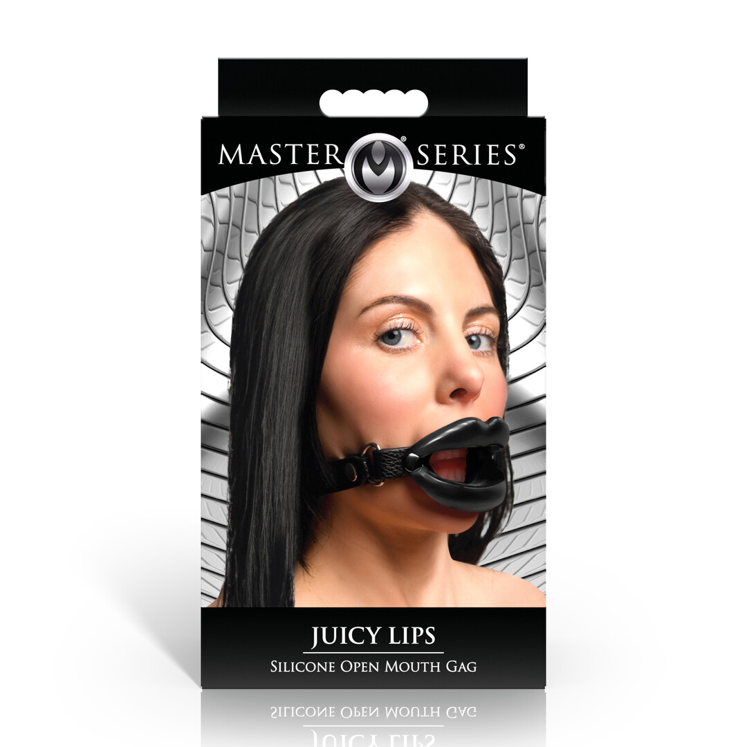 Juicy Lips - Silicone Open Mouth Gag - Black - Image 3