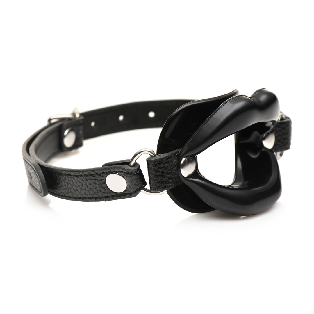 Juicy Lips - Silicone Open Mouth Gag - Black