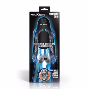 The Milker Pleasure Grip - Sucking and Vibrating Masturbator - Transparent/Black - 2