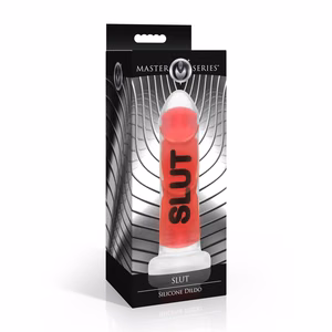 SLUT - Silicone Dildo - Red - 2
