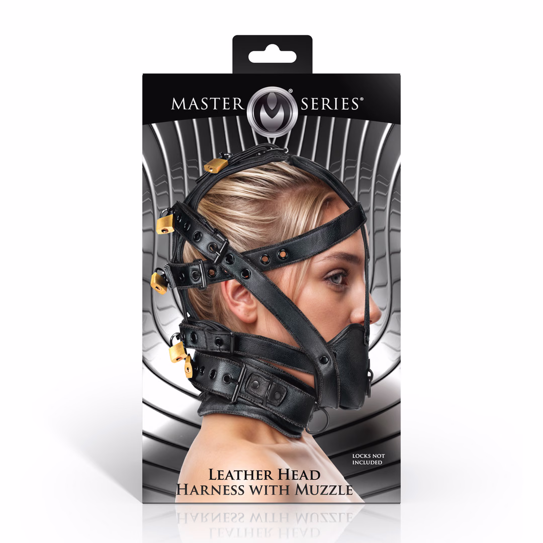 Leather Head Harness with Muzzle - Black - 3