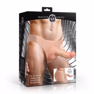 Curved Hollow Silicone Strap-On Harness - 7.5 / 19 cm - 2