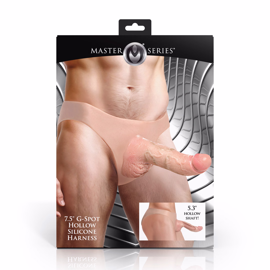 Curved Hollow Silicone Strap-On Harness - 7.5 / 19 cm - 3