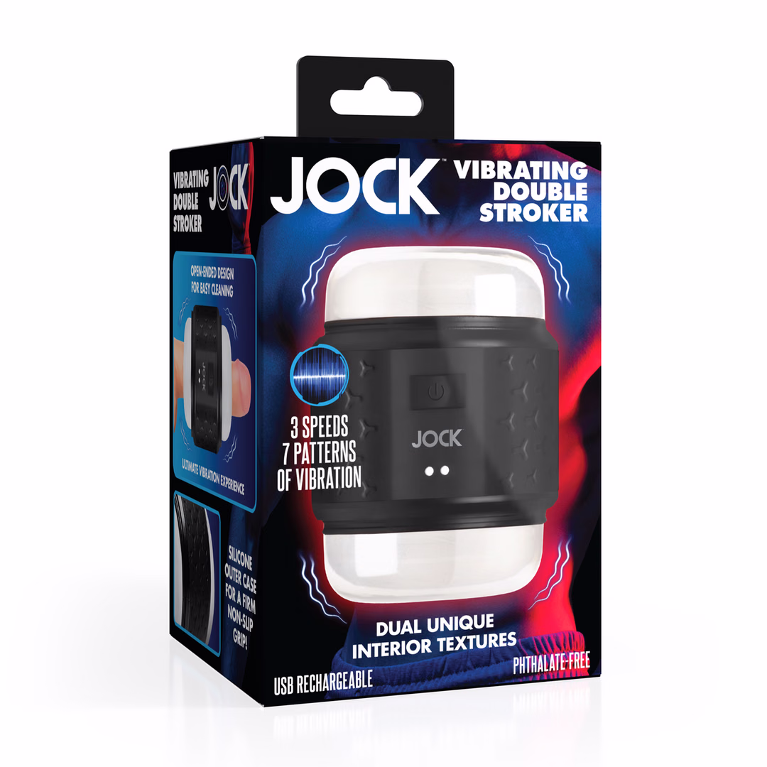 Vibrating Double Stroker - Black - 2