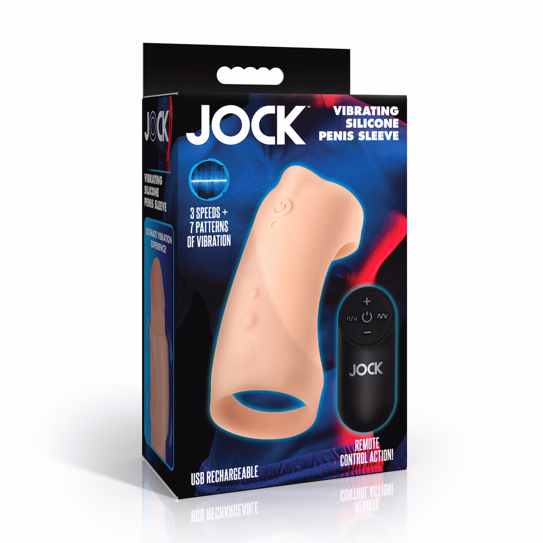 Vibrating Silicone Penis Sleeve - Light - 2