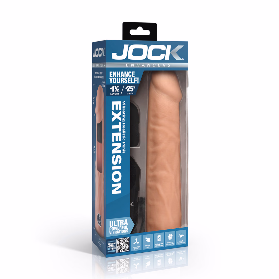 Enhancers – Vibrating Realistic Penis Extension with Remote Control – Light – 2 Enhancers - Vibrating Realistic Penis Extension with Remote Control - Light - 2