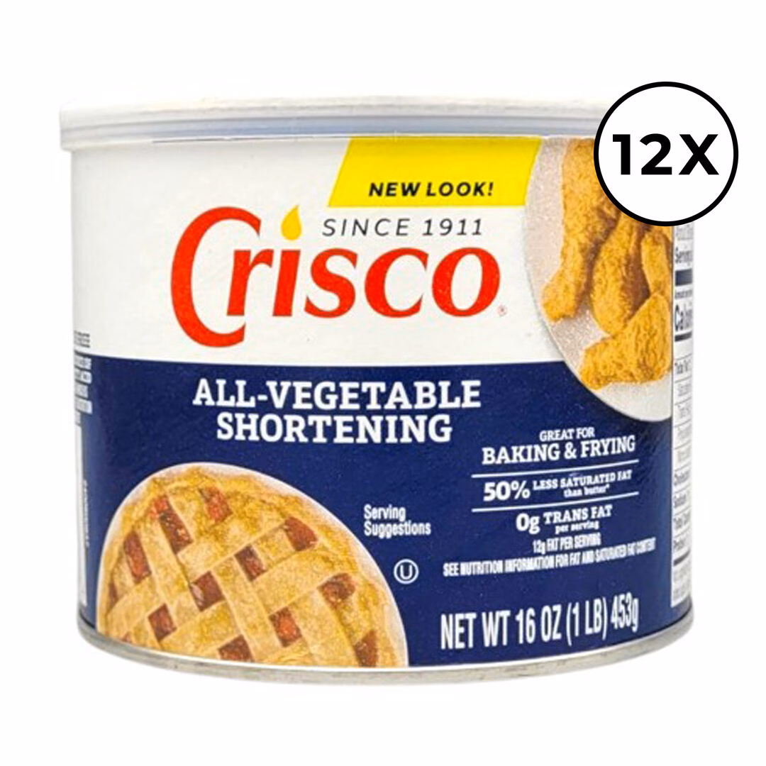 12 Pack All-Vegetable Shortening - 16 oz / 453 gr