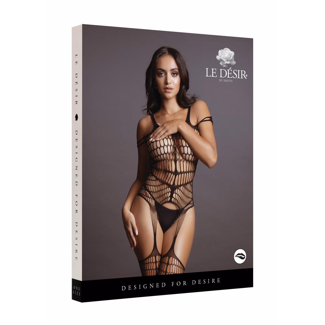 Shredded Bodystocking - One Size - Black - 2
