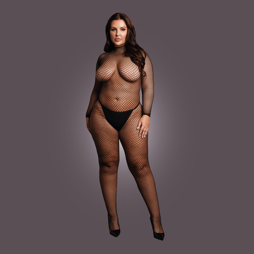 Bodystocking Fishnet Structure - Open/Turtle - Queen Size - Black - 5