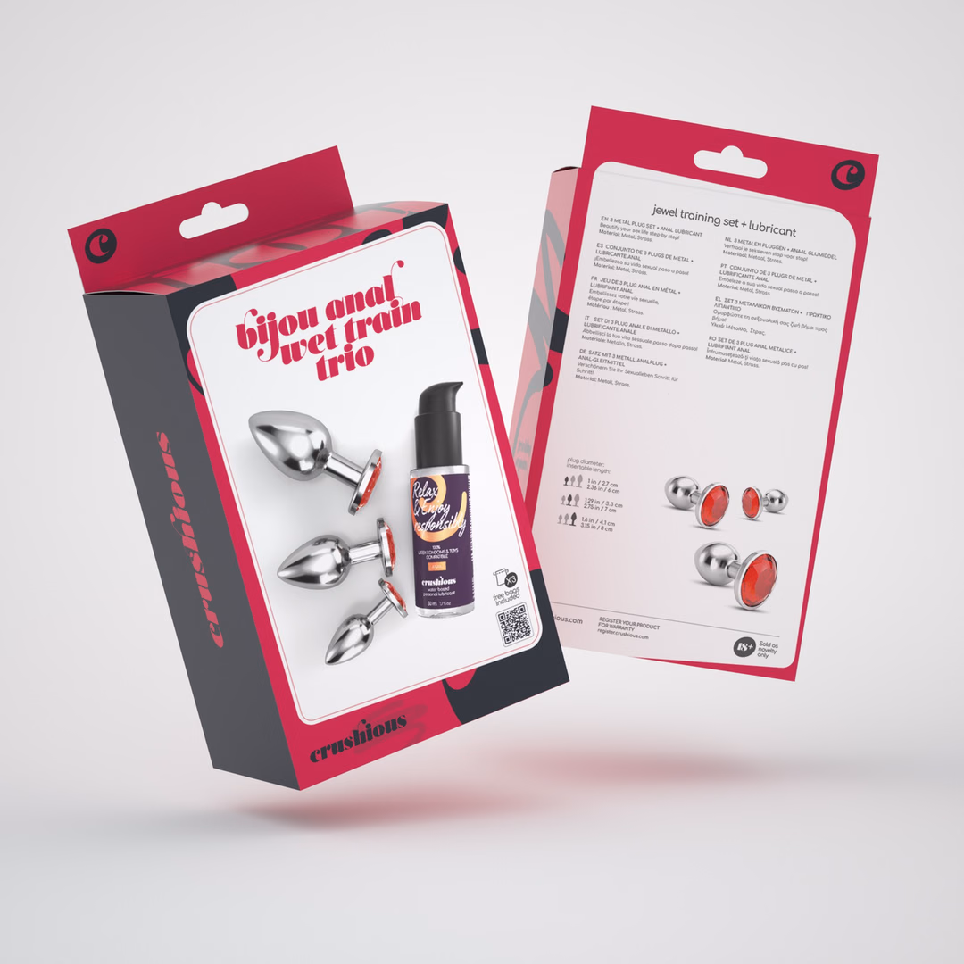 Bijou – Anal Wet Train Trio – 3 Jewel Plugs – Red – 2 Bijou - Anal Wet Train Trio - 3 Jewel Plugs - Red - 2